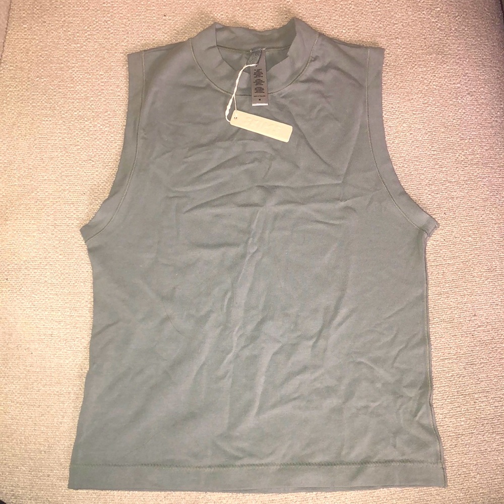 skims cotton jersey mock neck tank NWT lagoon